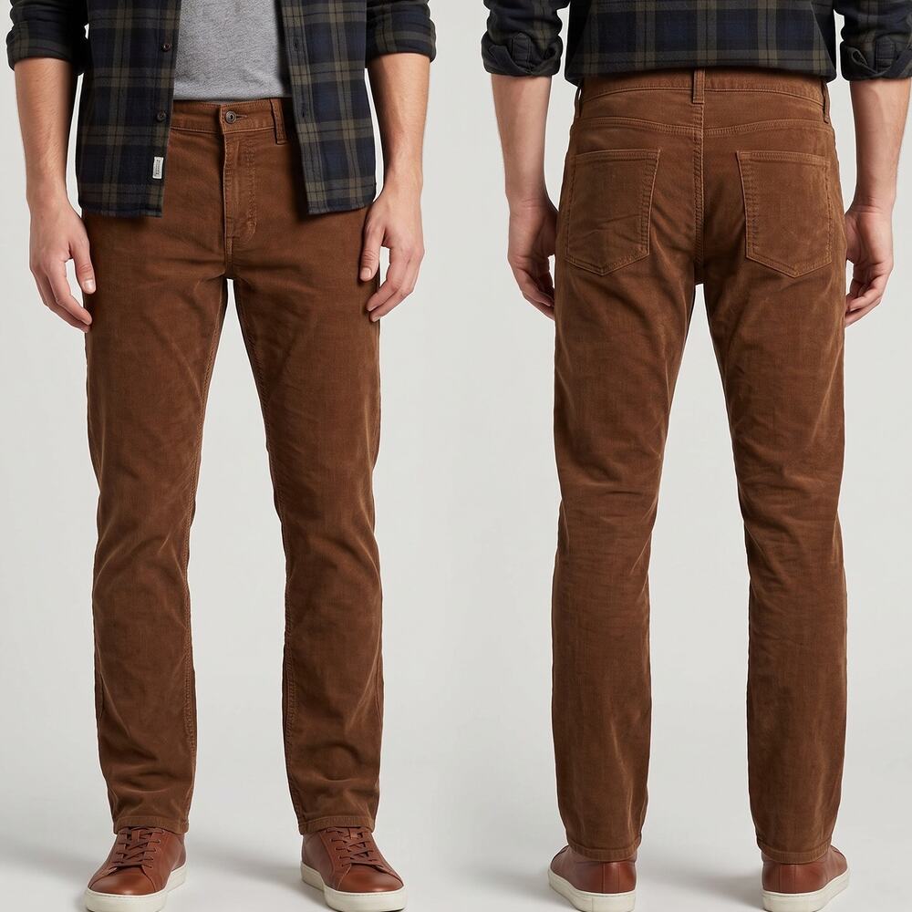 Tommy Hilfiger Custom Fit Mens 36 x 30 Brown Corduroy Pants